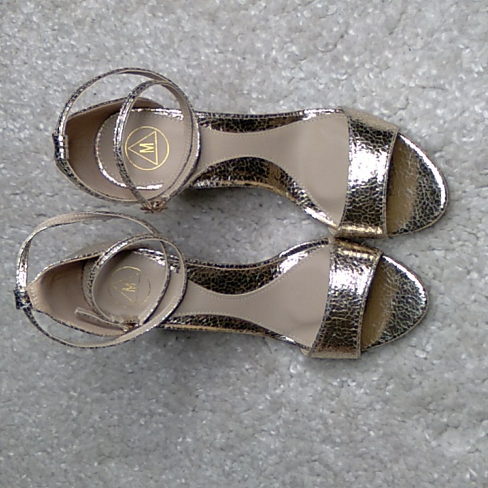 MISGUIDED  double strap crackeled print heels size 9.5 - Picture 3 of 16